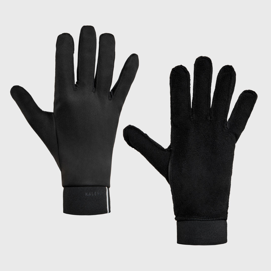 Gants de running tactiles adulte - kiprun  warm+ 500 v2 noir