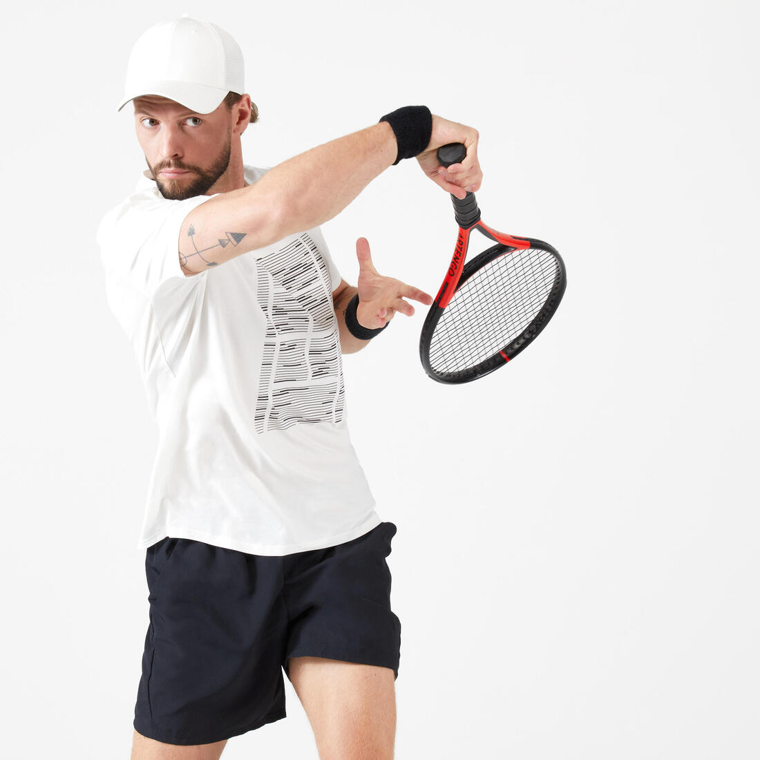 T-shirt de tennis homme - tts soft blanc cassé