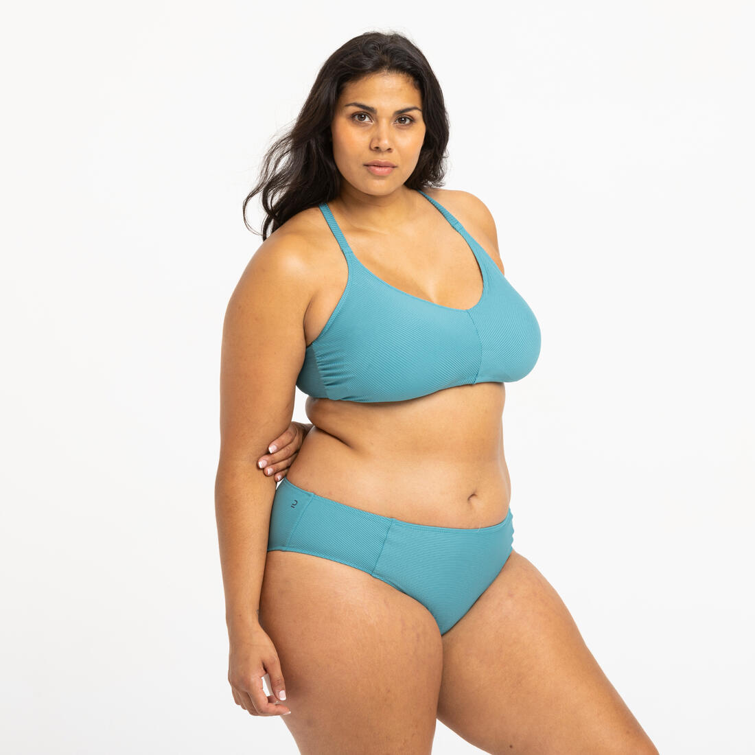 Haut de maillot de bain brassière texturée natation Femme - Lila simy terracotta