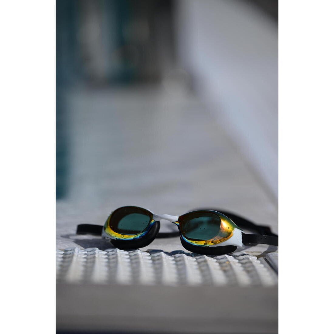 Lunettes de natation Taille Unique - Bfit blanches verres miroirs