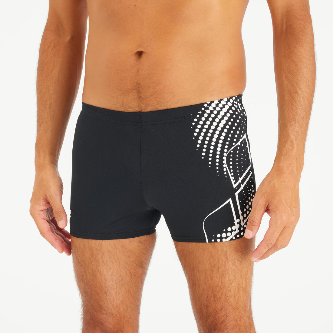 Maillot boxer de bain natation Homme - Arena noir graph blanc