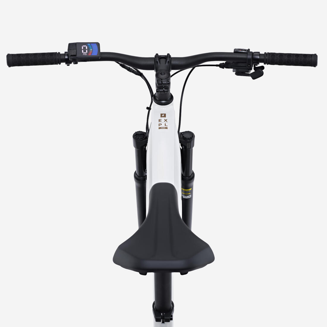 Vélo VTT électrique randonnée semi-rigide  29" Cadre Aluminium, E-EXPL 100 blanc