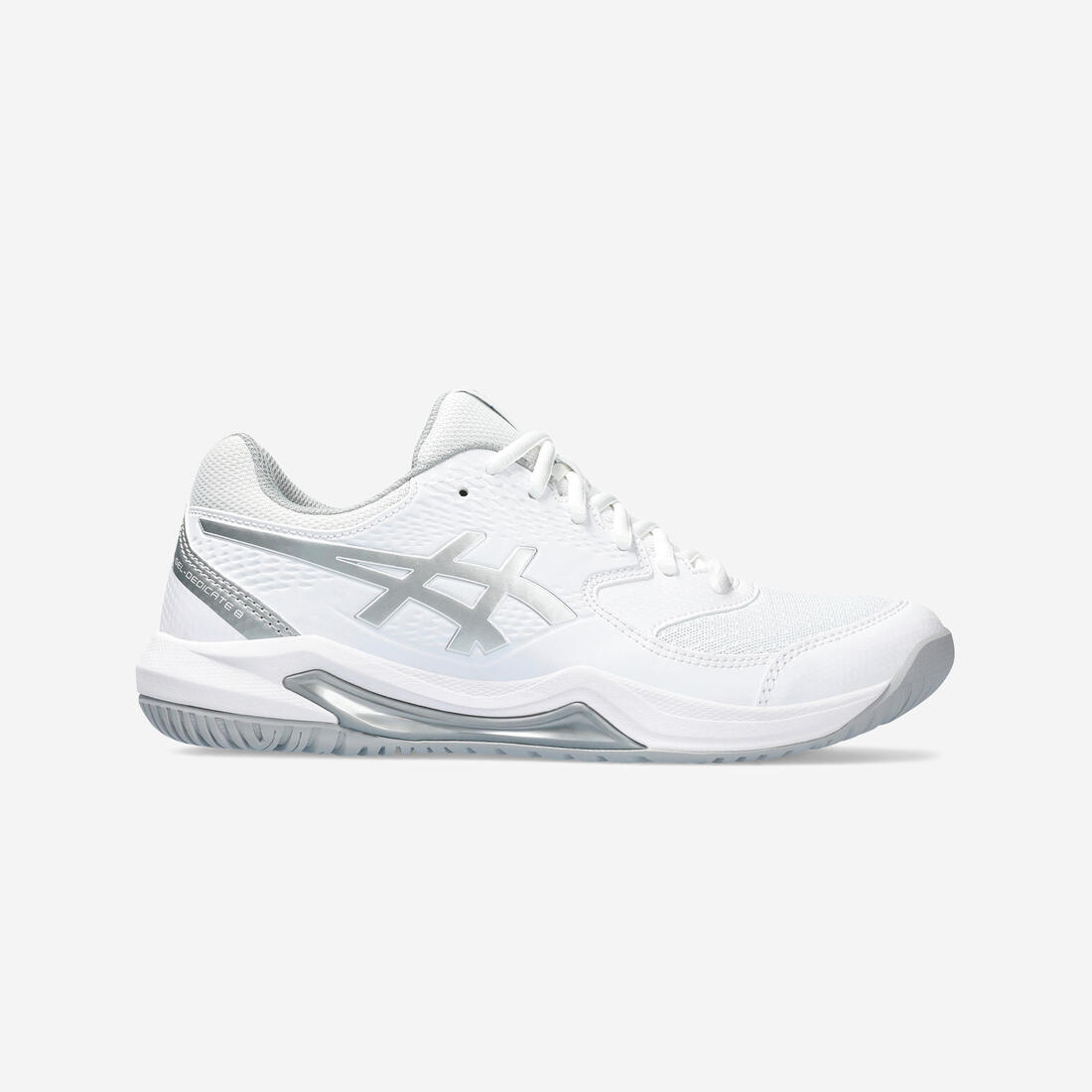 Chaussures de tennis Femme multicourt - Gel Dédicate 8 blanc argent