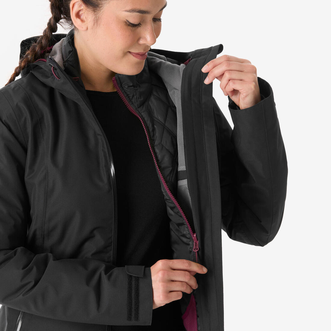 Veste 3en1 de randonnée hiver -8° femme, MH500 3en1