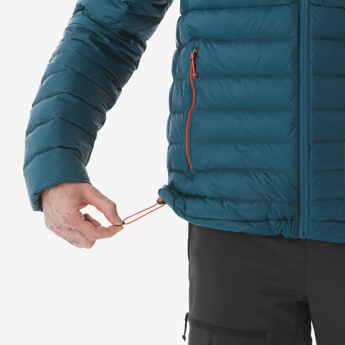 Doudoune à capuche en duvet de trek montagne - mt500 -10 °c - homme