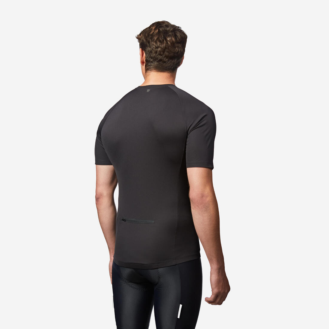 Maillot velo route manches courtes ete homme - essentiel noir