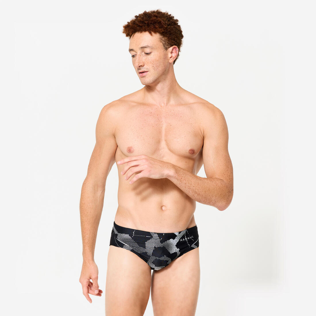 Maillot de bain natation homme slip900 print all ice