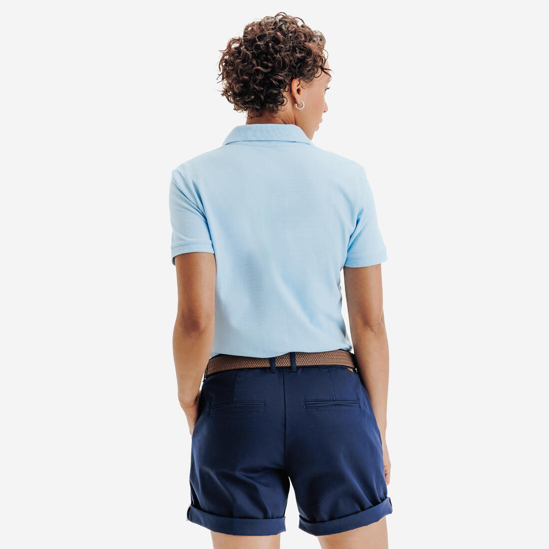 Polo golf en coton polyester manches courtes femme, MW500 beige clair