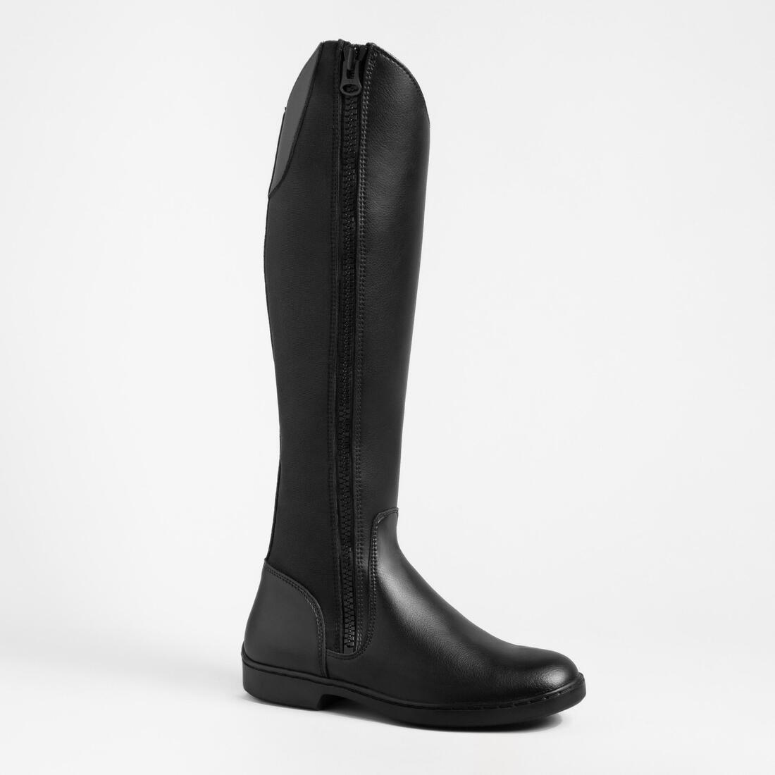 Bottes équitation adulte 500 synthétique – noir