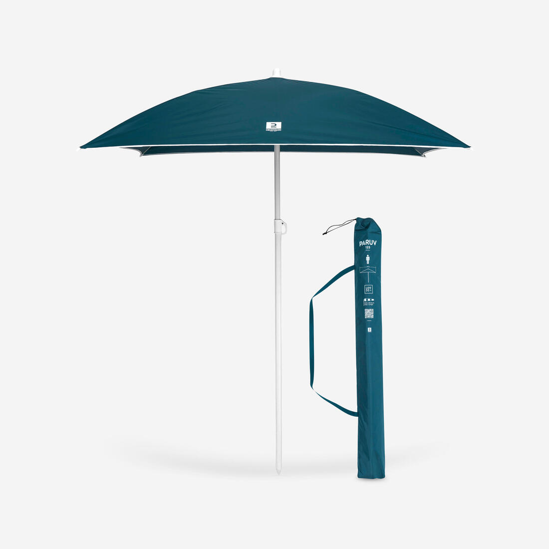 PARASOL DE PLAGE CARRÉ 1 PLACE UPF 50+ - PARUV 125 BLEU – bleu canard