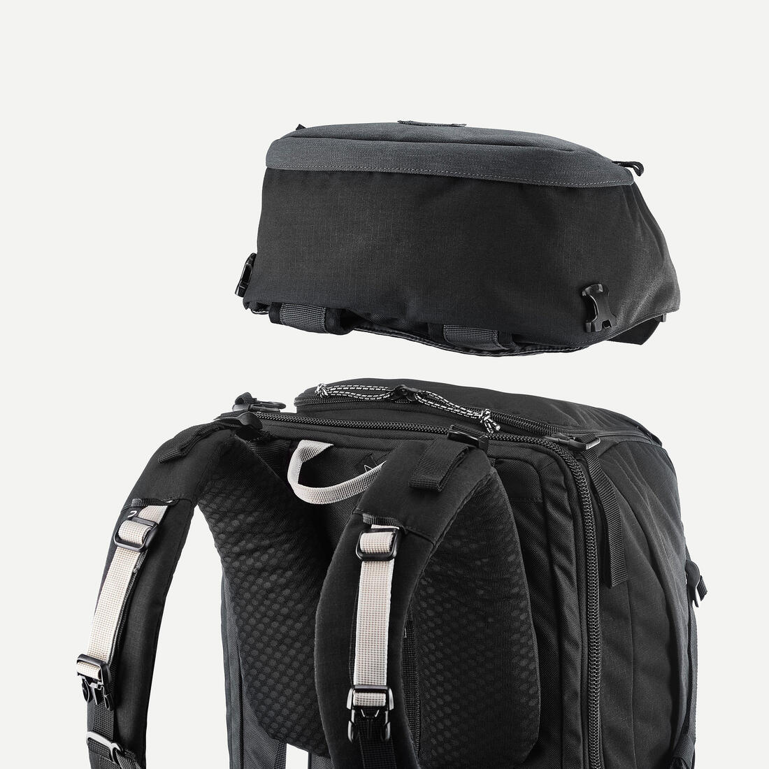 Sac à dos de voyage ouverture valise 50+6L homme, Travel 900 gris