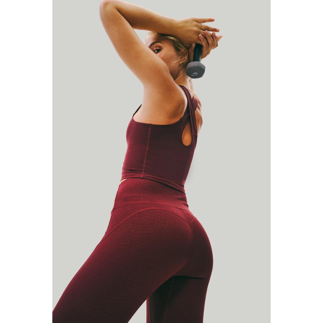 Débardeur de sport court galbant femme foncé
