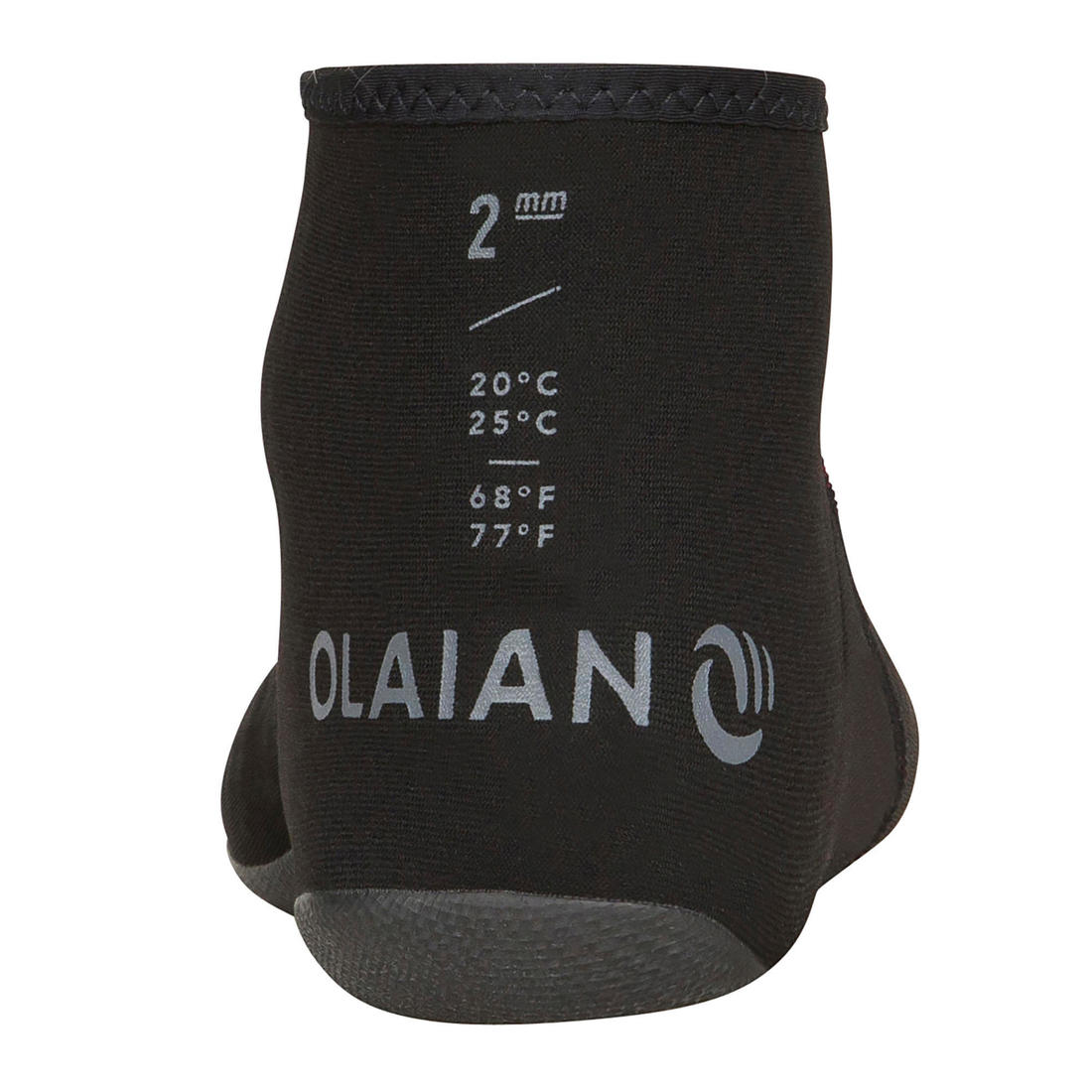 Chaussette surf bodyboard 100 néoprène 2mm noir