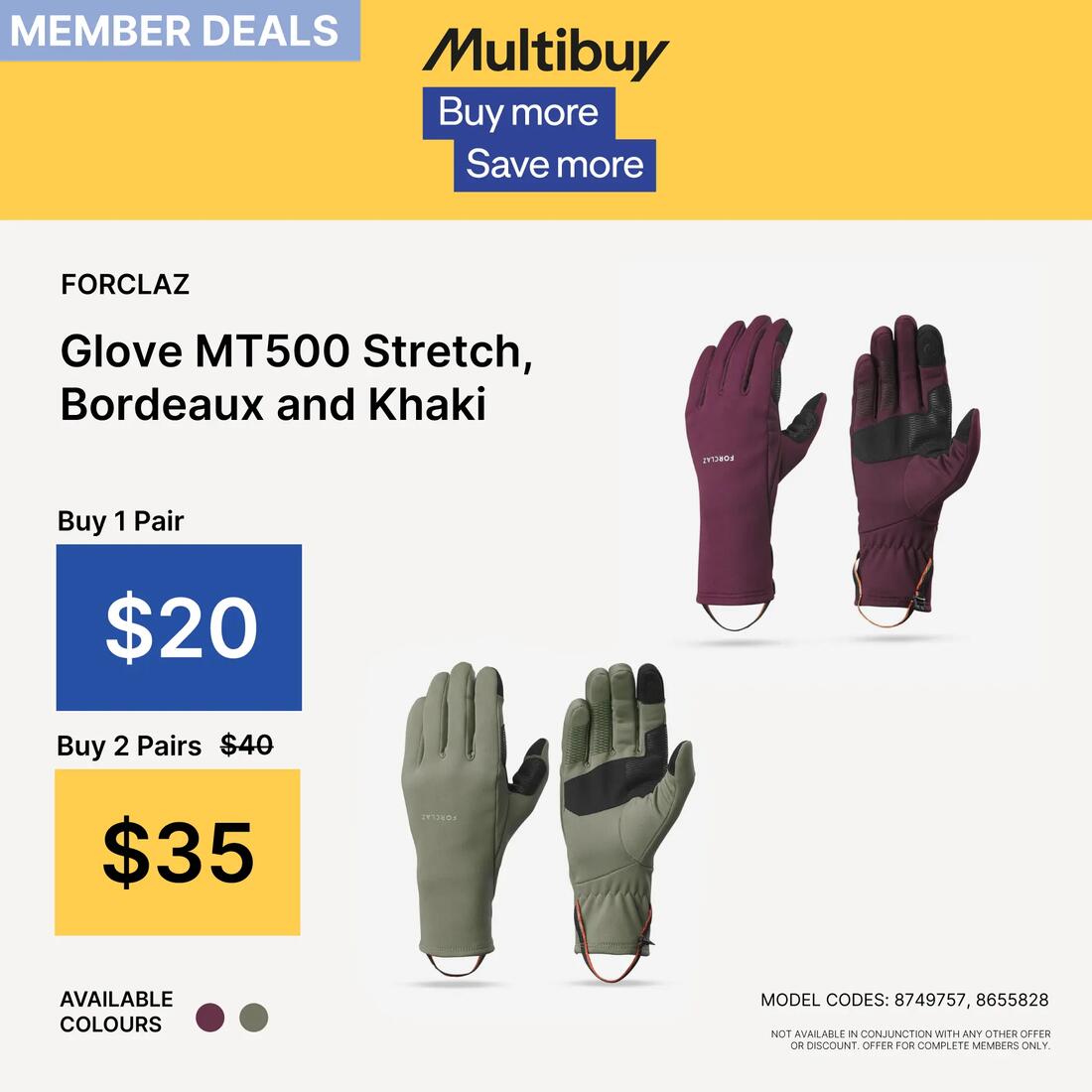 Gants tactiles et stretch de trekking adultes, MT500