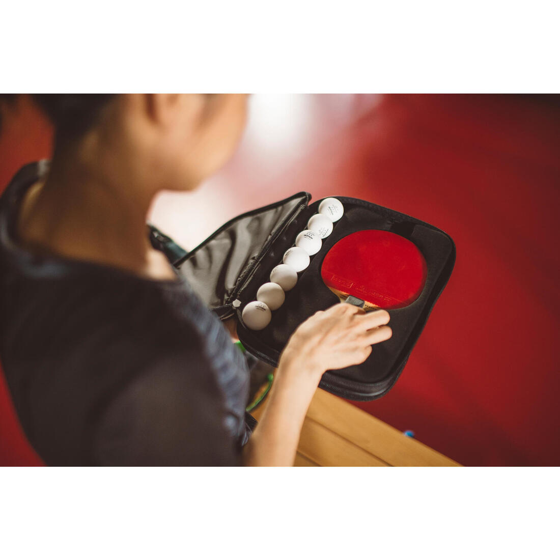 HOUSSE DE RAQUETTE DE TENNIS DE TABLE TTC 900 Noire Or