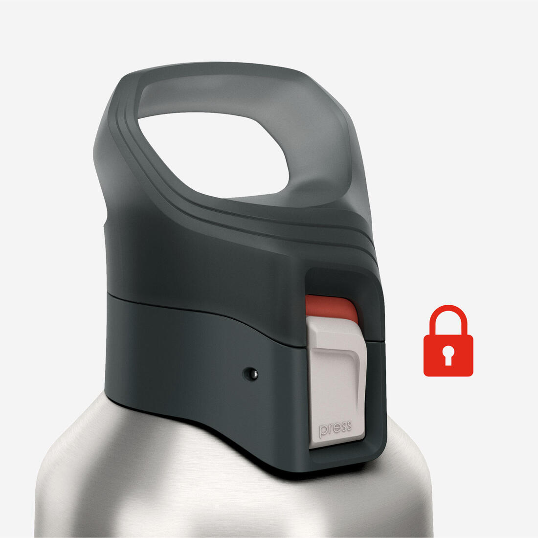 Gourde 900 isotherme inox 1L bouchon à ouverture rapide pour la randonnée - roug