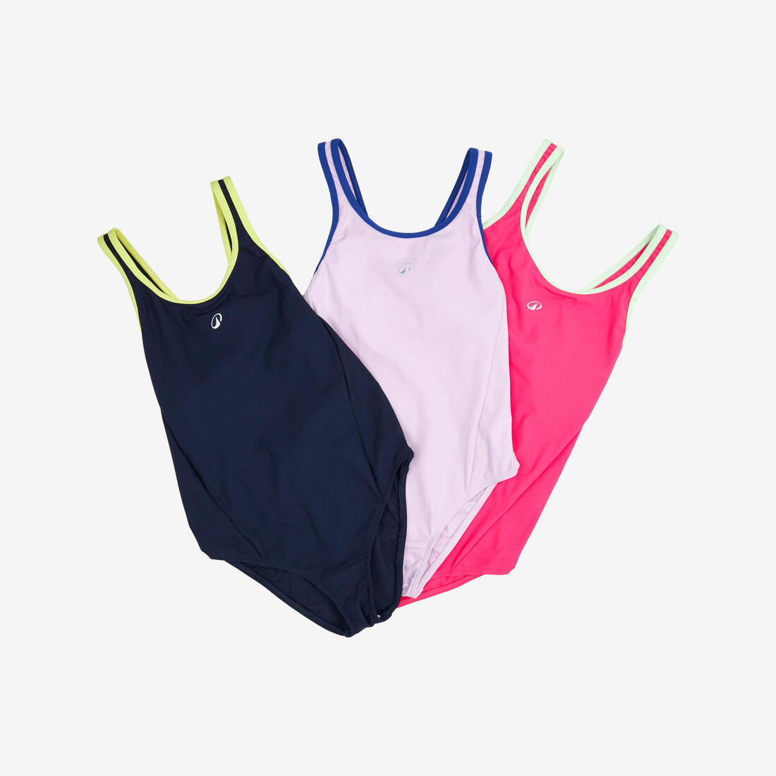 Maillot de bain 1 pièce natation Fille ado - 500 Olga bleu foncé