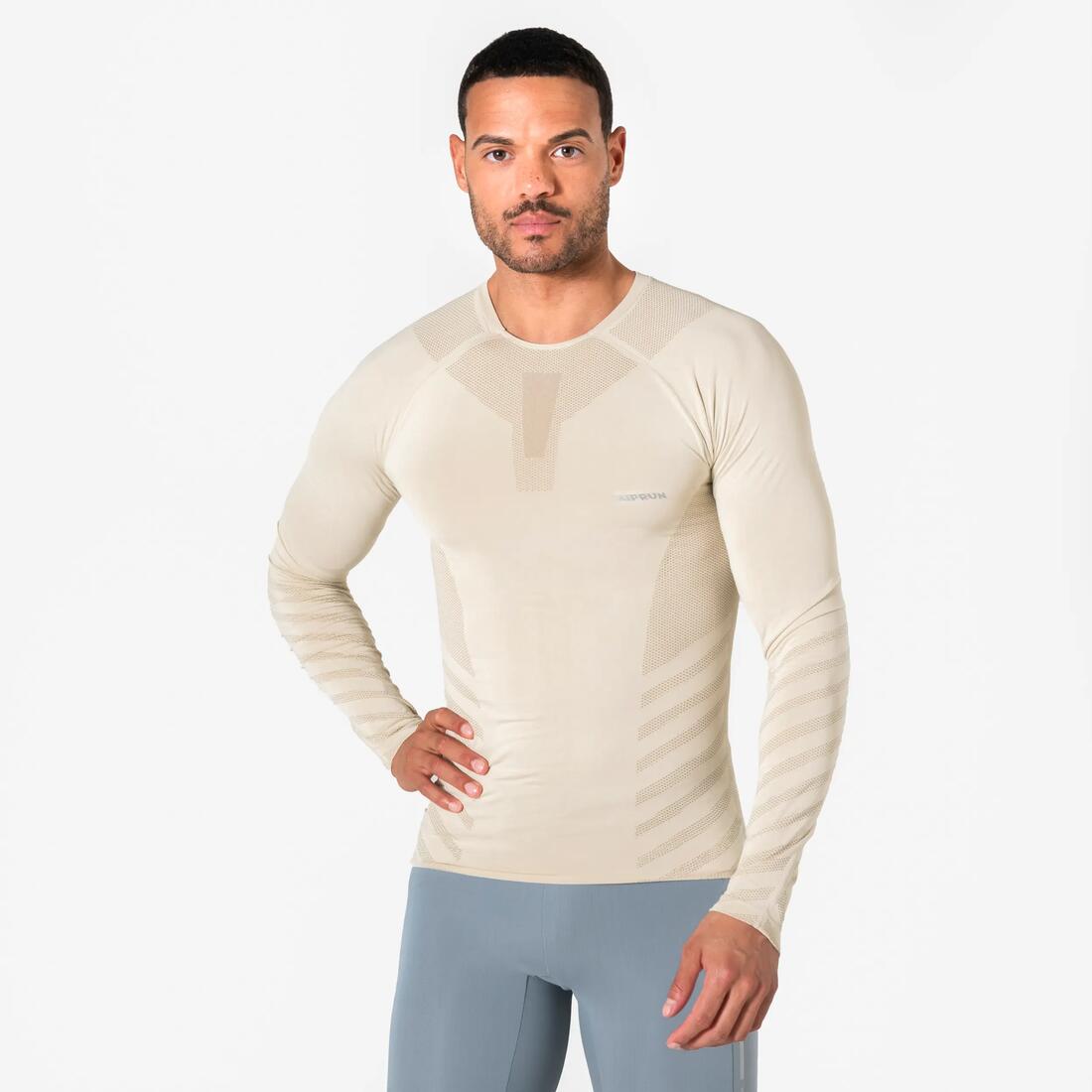 T-shirt de running manches longues slim Homme - KIPRUN Run 500 Sans couture