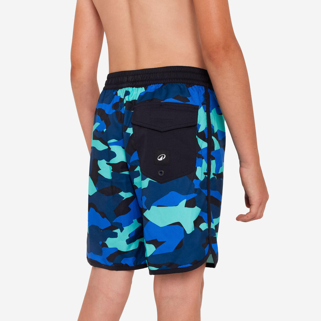 SHORT DE BAIN 500 BLEU CAMO