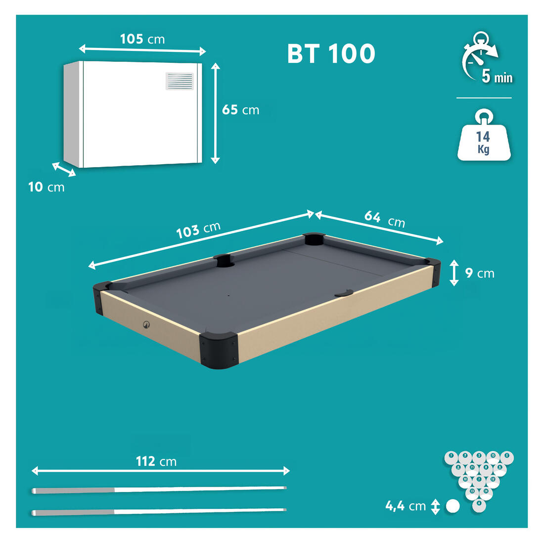 Table de Billard Compacte, BT 100