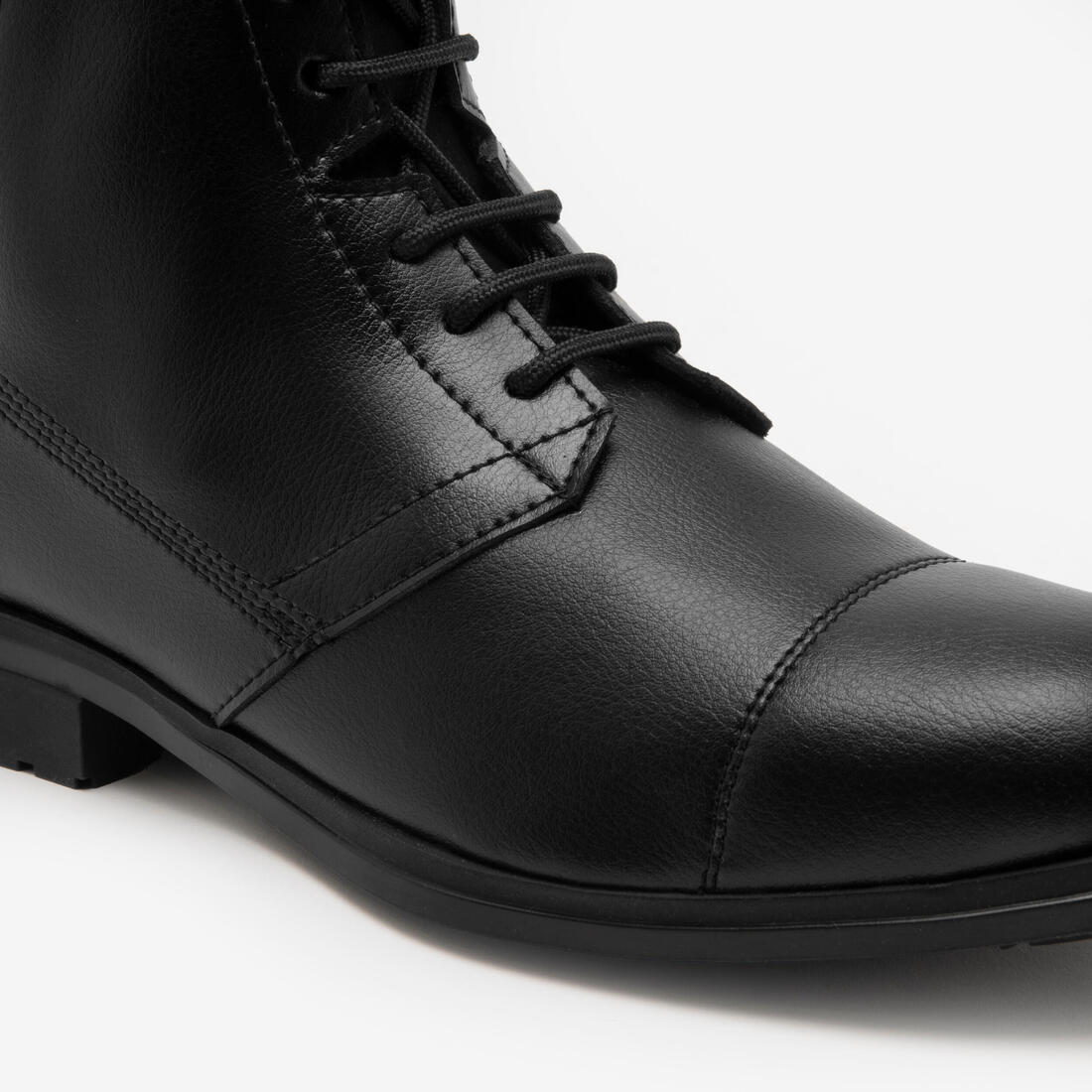 Boots équitation lacets synthétique- 500 noires