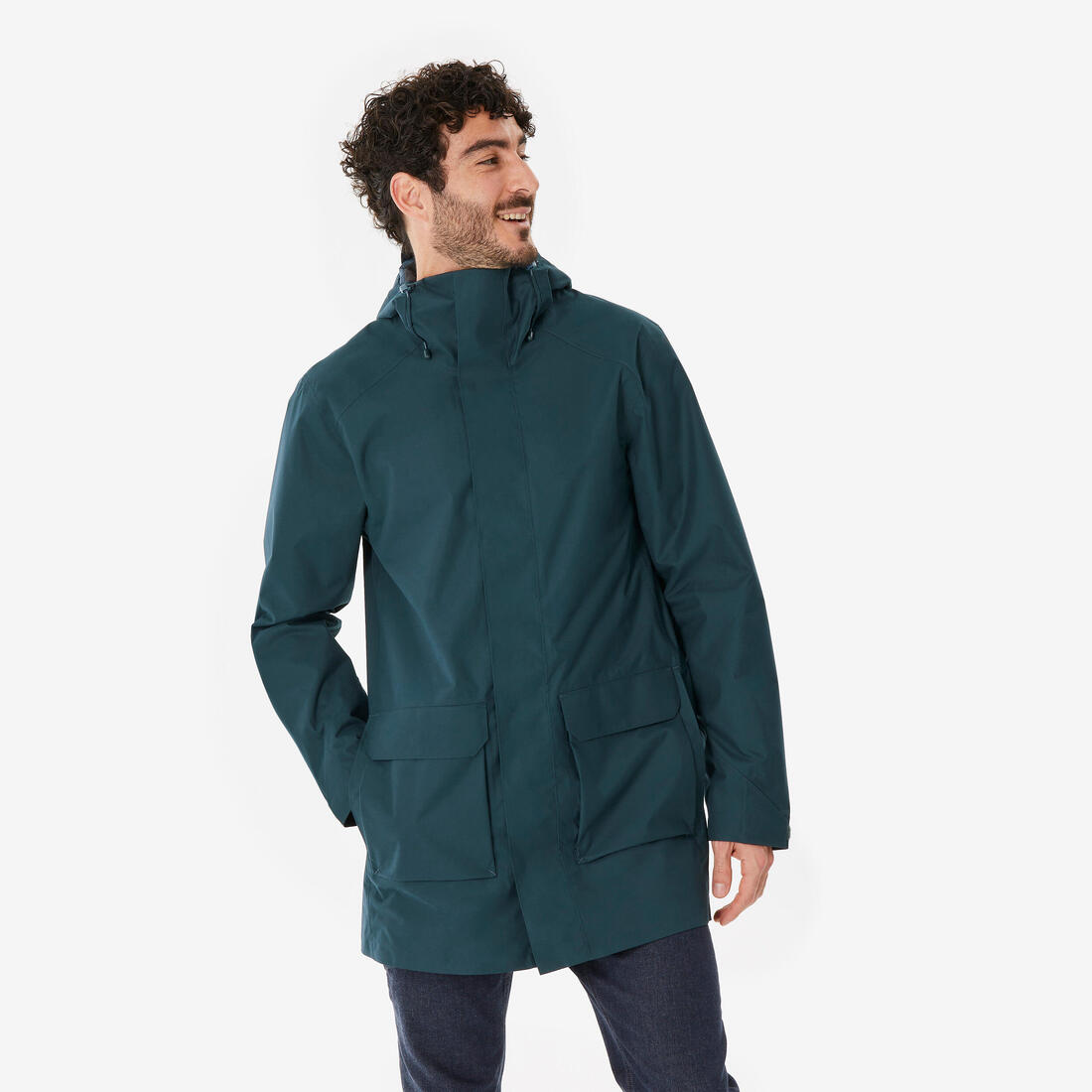 Veste de randonnée imperméable homme, NH500 Longue