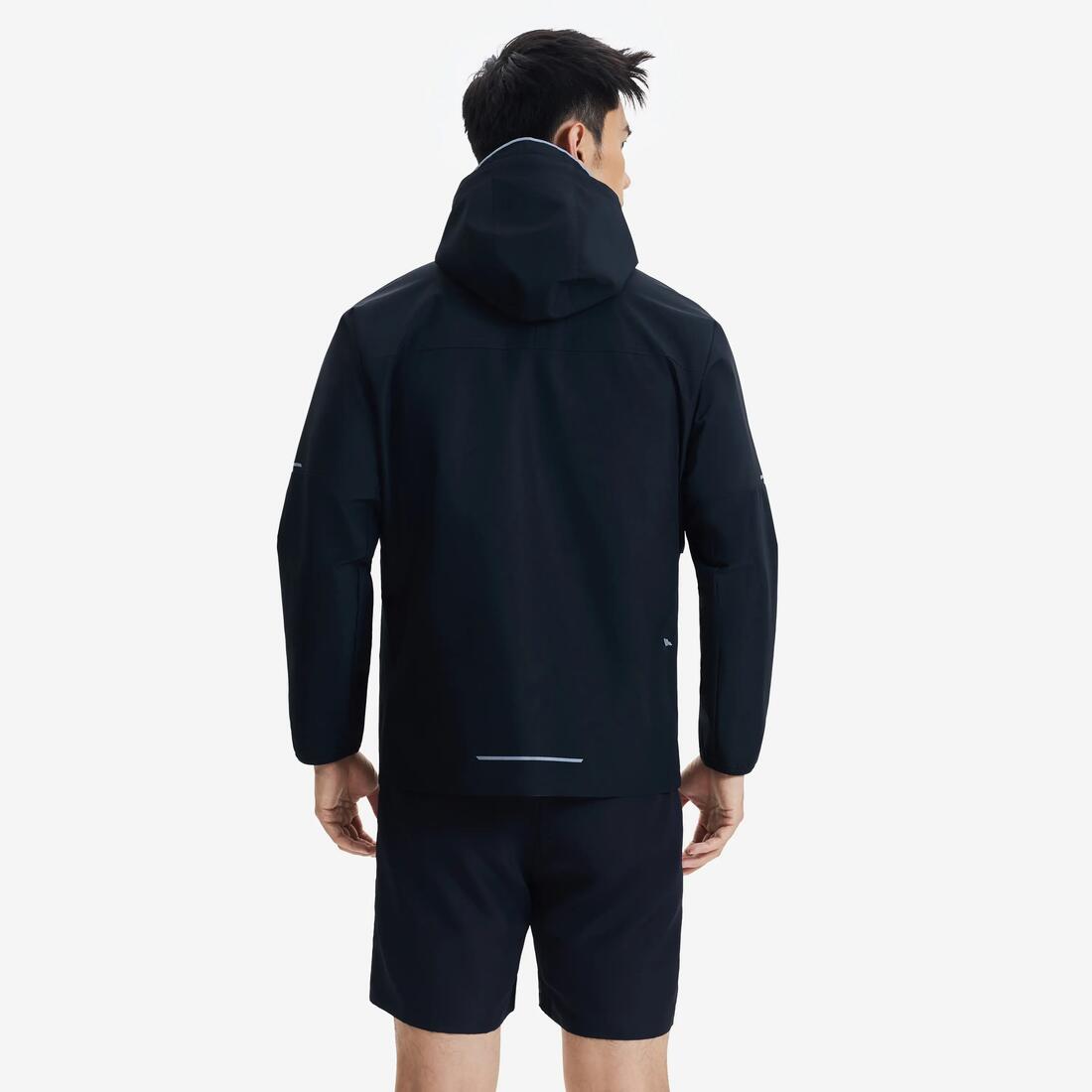 Veste imperméable run 100 homme noire