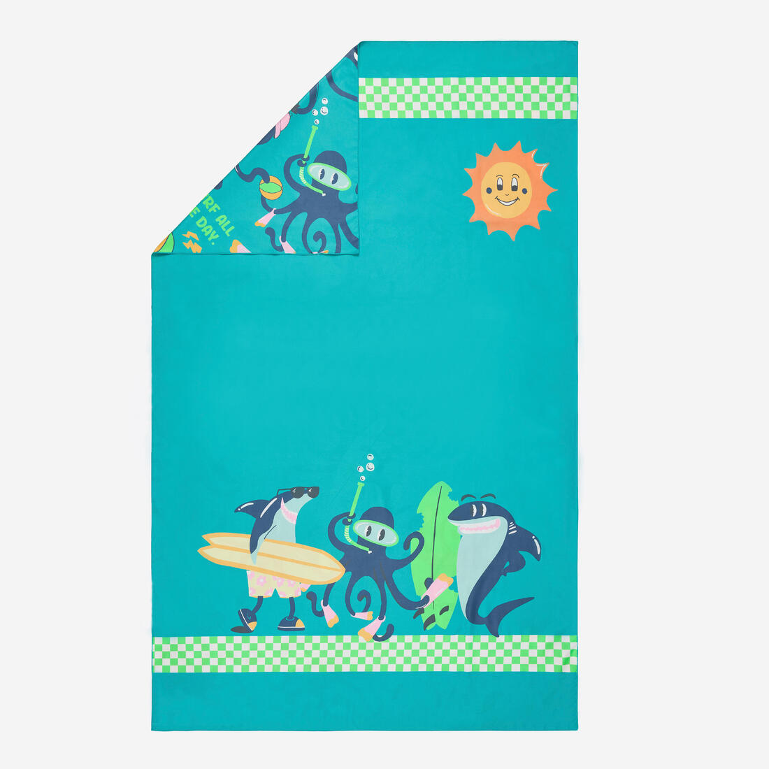 Serviette de bain microfibre compacte XL 110 x 175 cm, imprimé feuillage