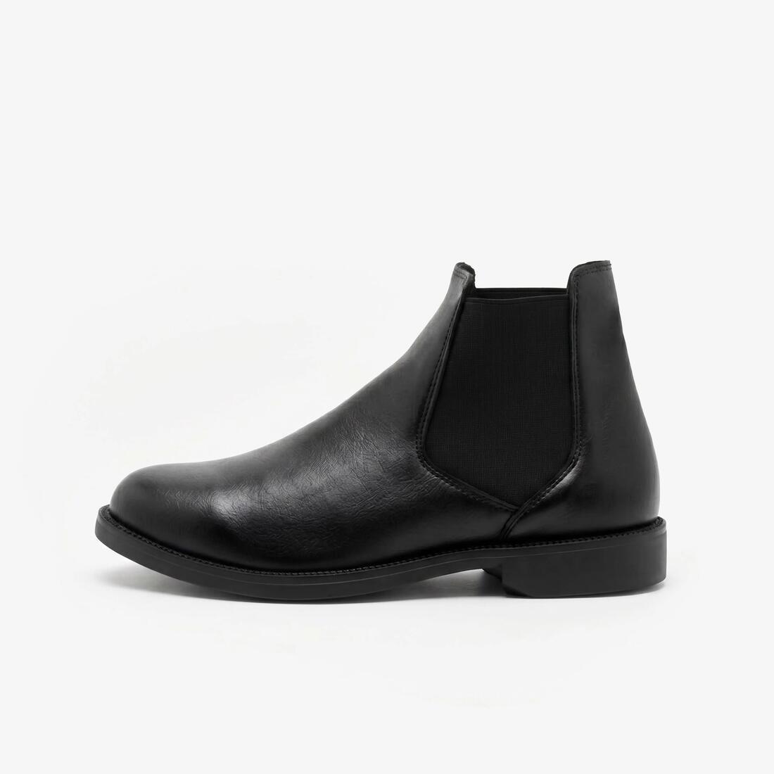 Boots équitation cuir Adulte - 500 noires – 8758181