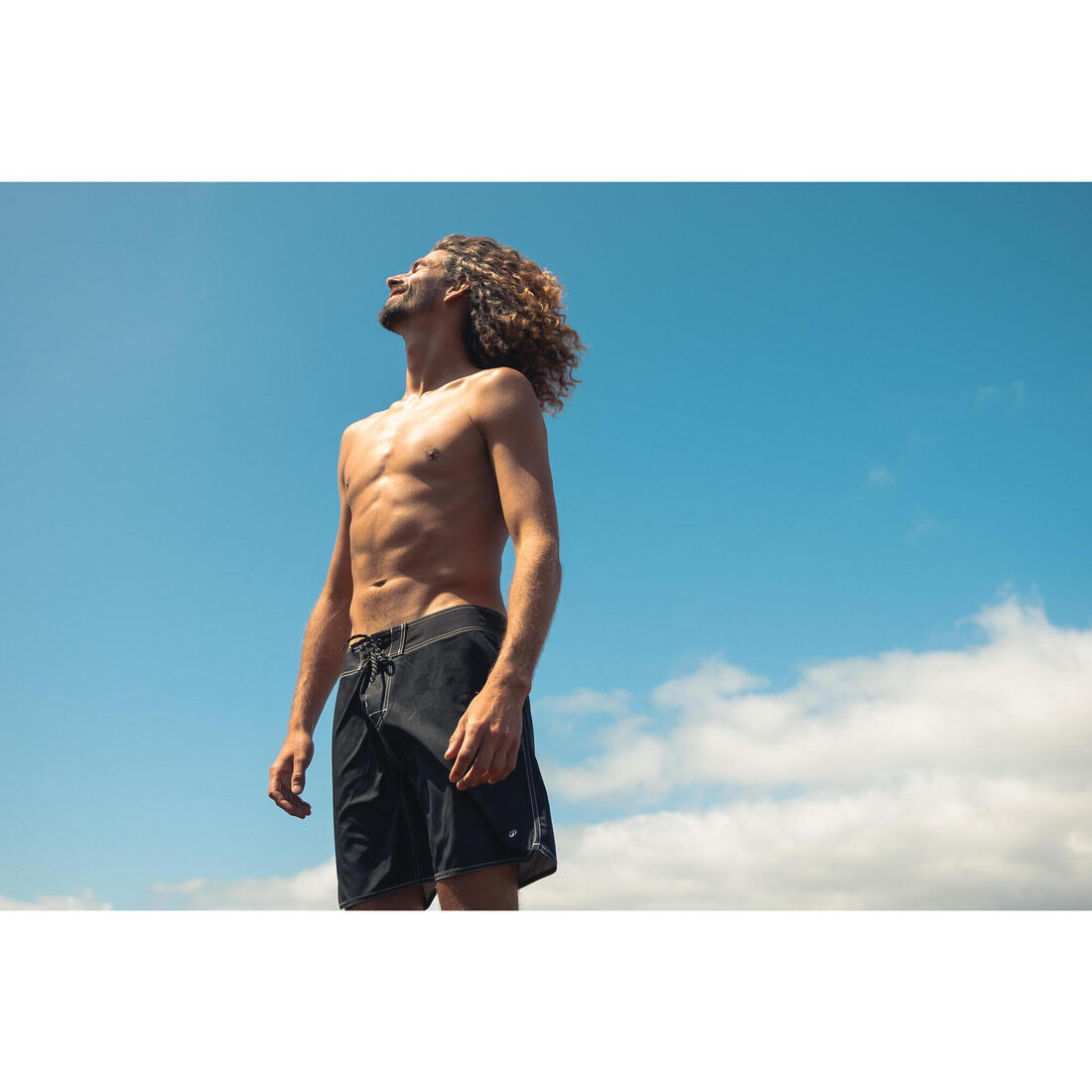 Boardshort surf short de bain surf mi-long 18" homme, 500 Marin