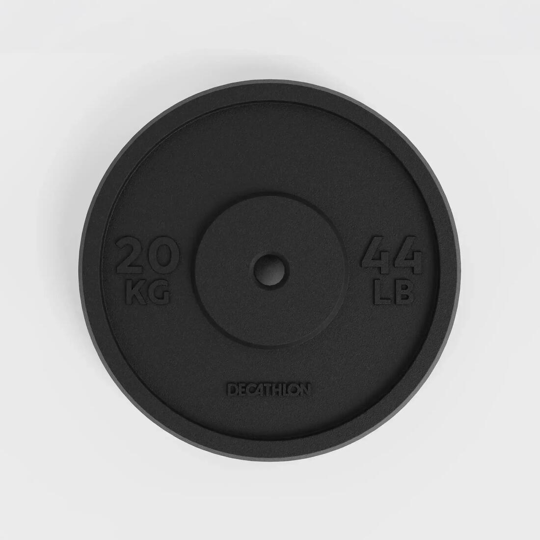 Disque de musculation fonte 20kg 28mm, disque de fonte en partie recyclée