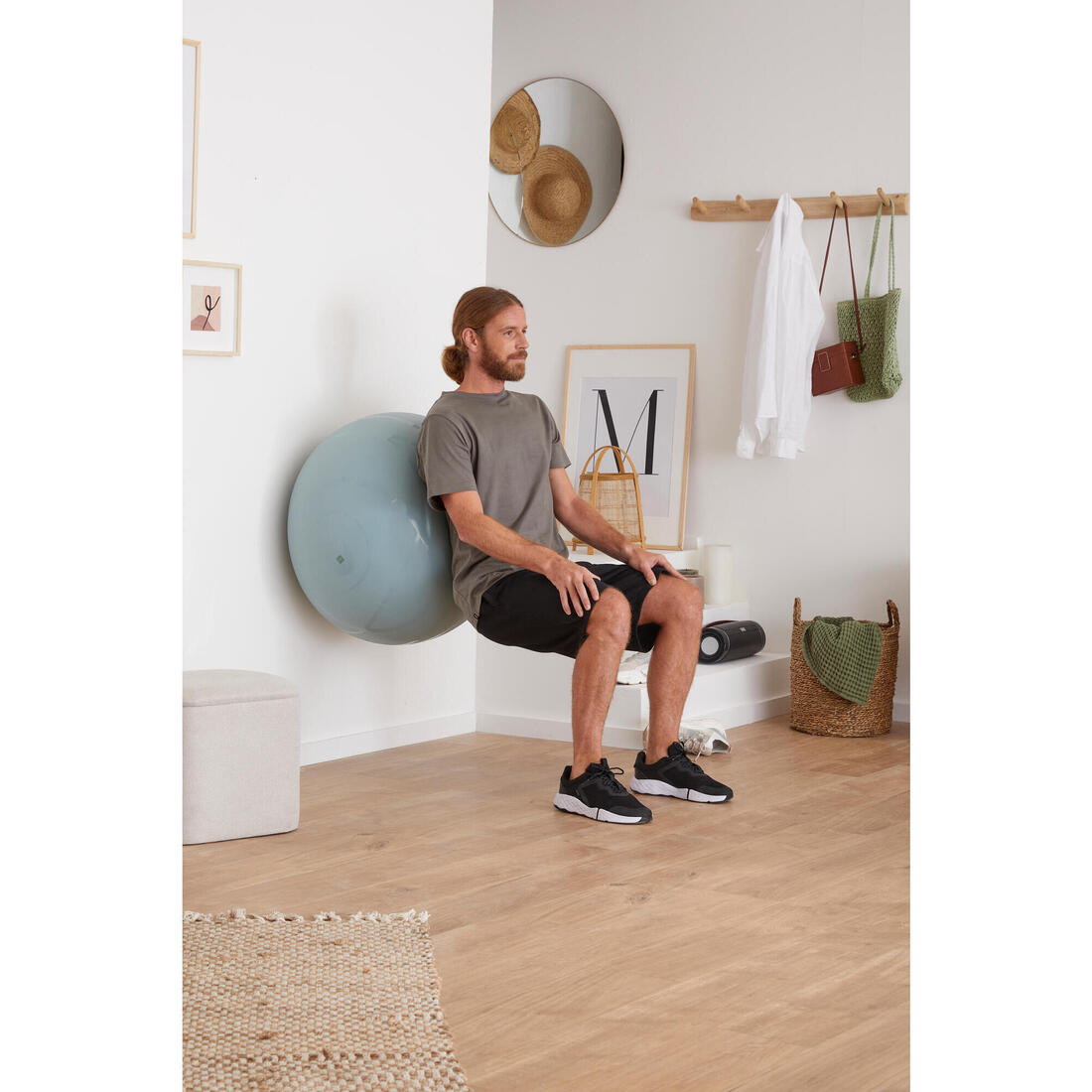 Gym ball taille 2 avec pompe gonflage et dégonflage 65 cm, bleu