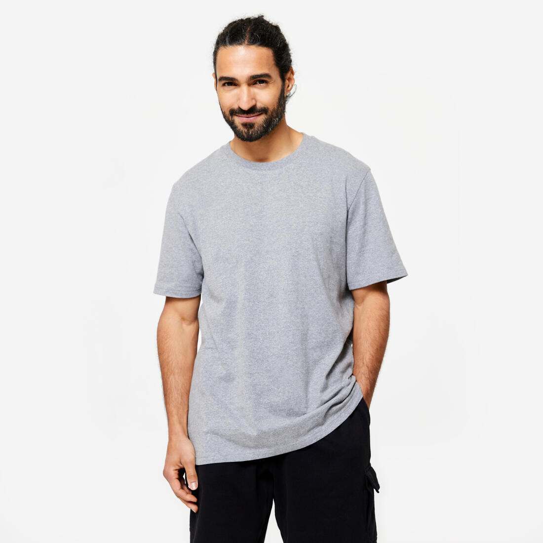 T-shirt fitness homme col rond manches courtes
