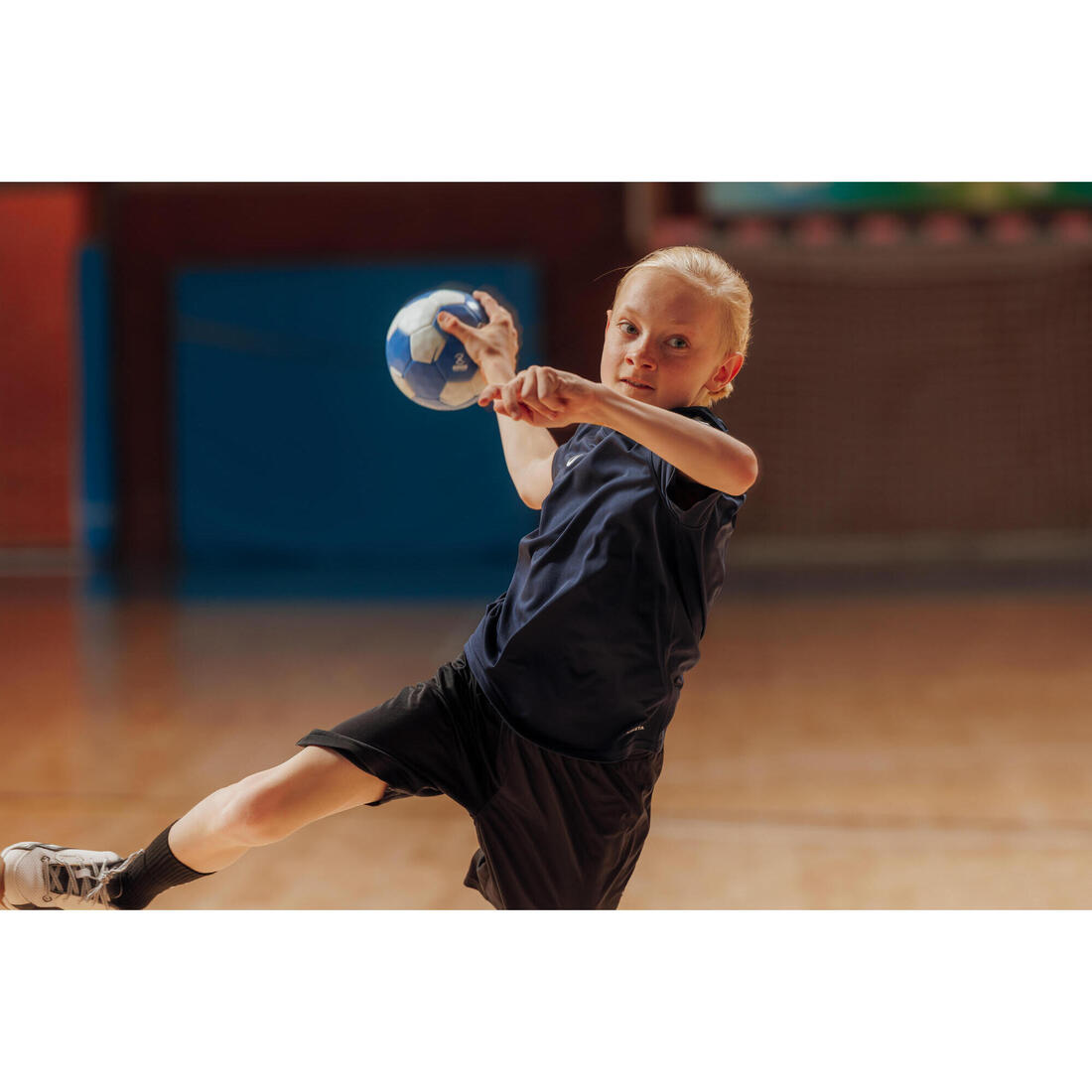 Ballon de handball sans résine taille 1 - Waxfree Ultragrip bleu / blanc