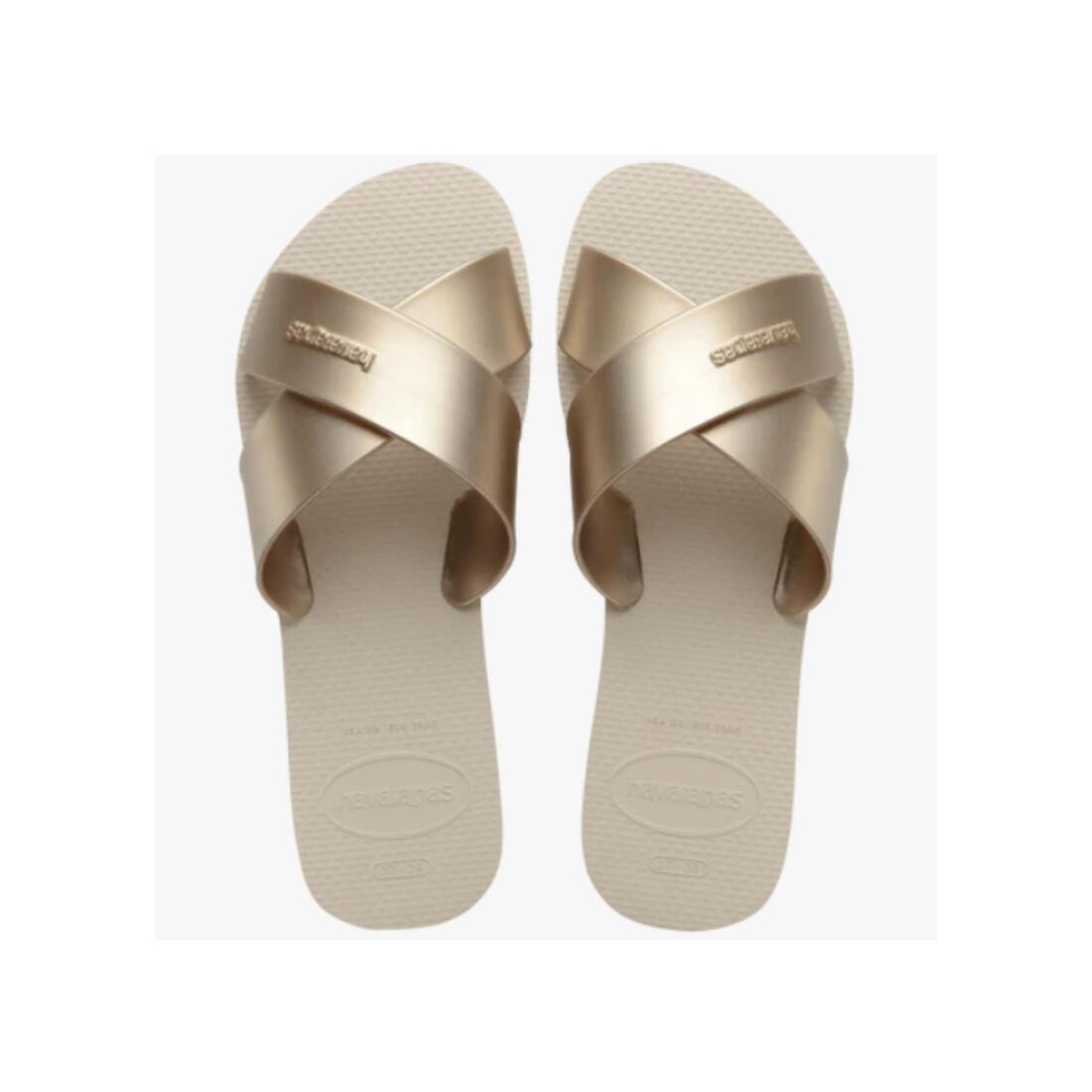 Savates Femmes Havaianas Aqua Metallic beige