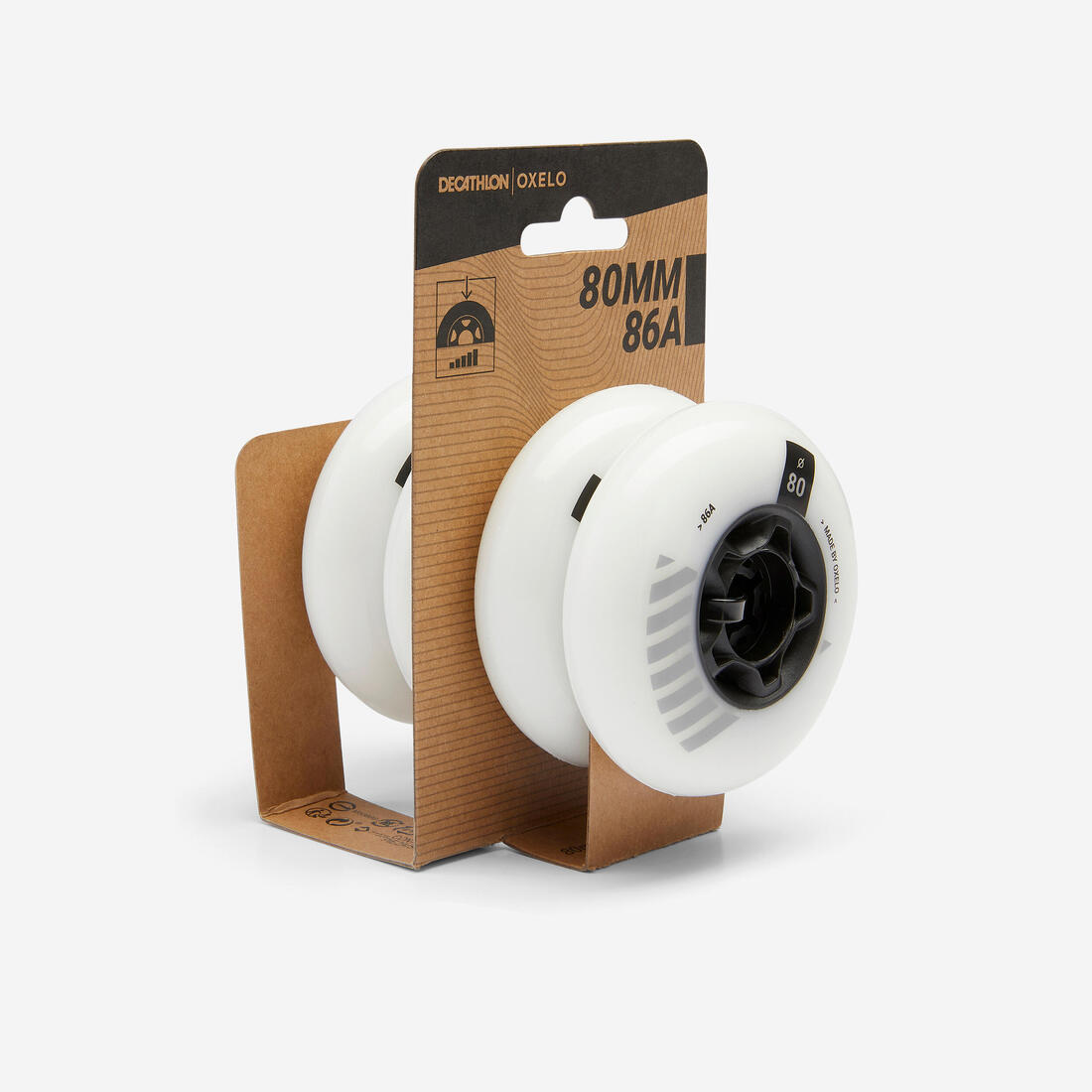 4 roues de roller en ligne freeride 80mm 86A blanches