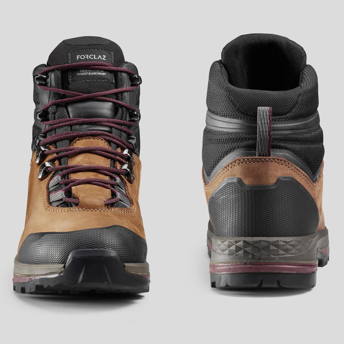 Chaussures trekking cuir imperméables - mt100 hyb - femme haute