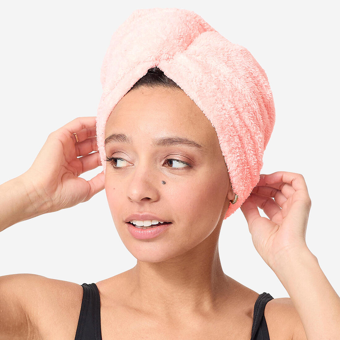 Serviette de bain microfibre douce pour cheveux – rose perle
