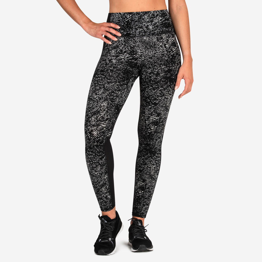 Legging taille haute gainant Fitness Cardio Femme – noir