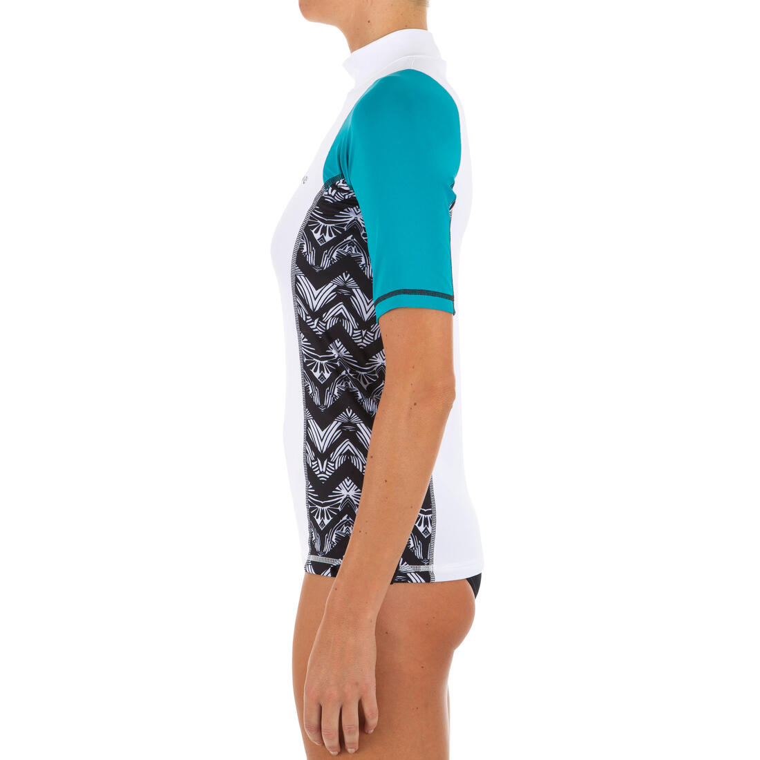 tee shirt anti uv surf top 500 manches courtes femme MARIN