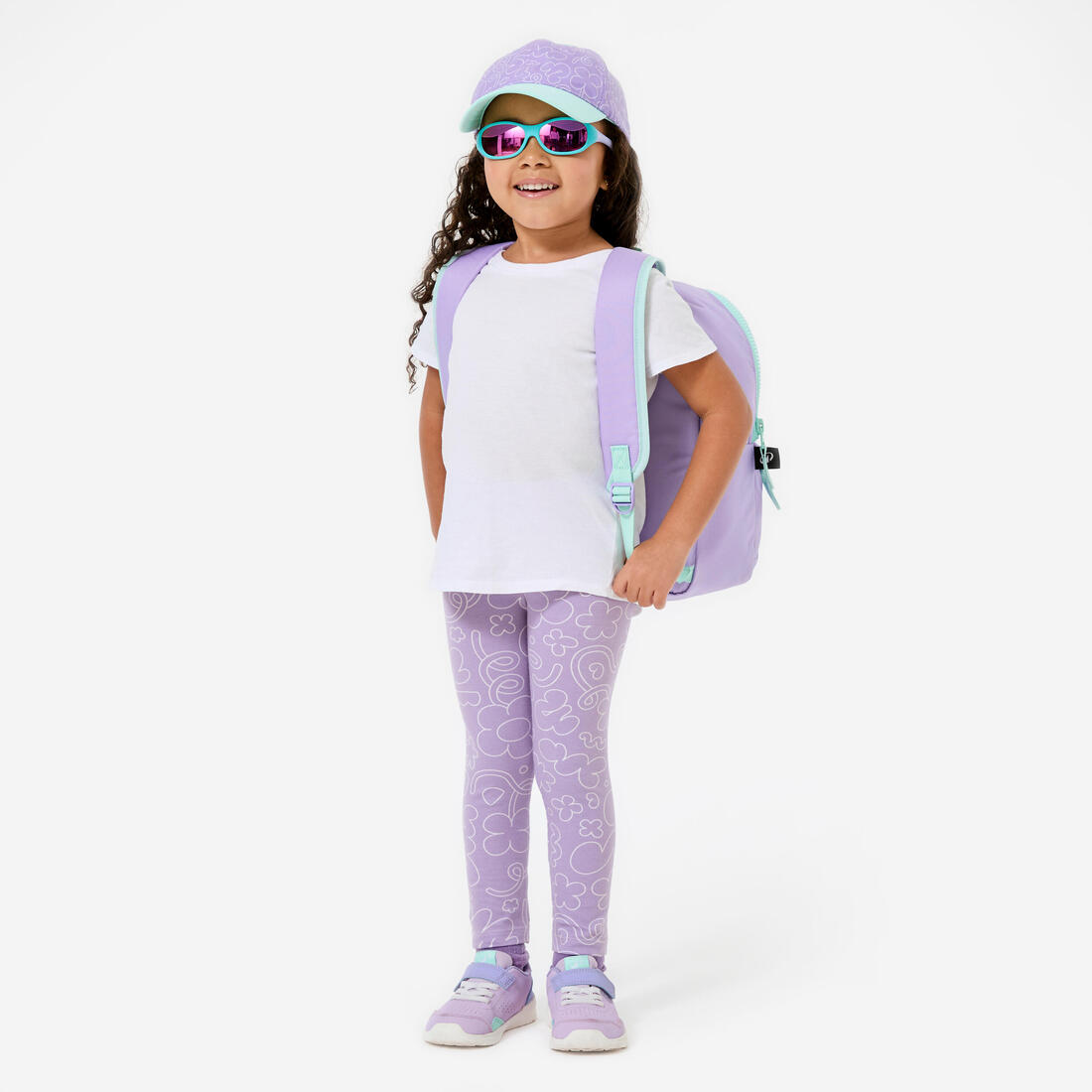 Legging babygym coton enfant, imprimé lilas