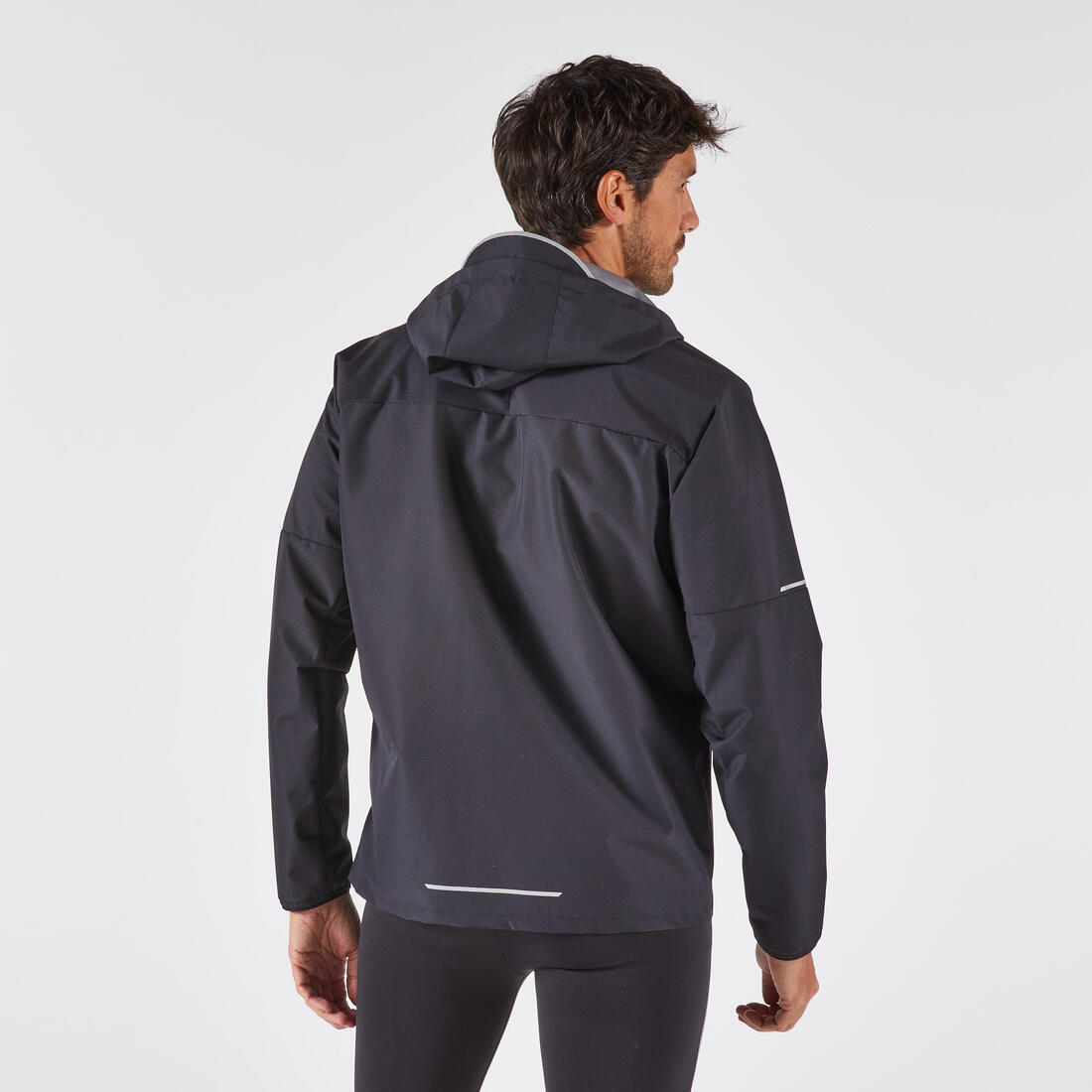 Veste imperméable run 100 homme noire