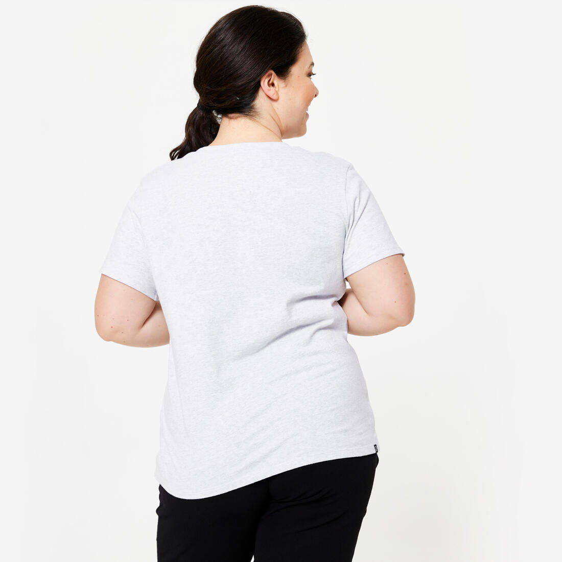 Tee-shirt en coton col rond femme