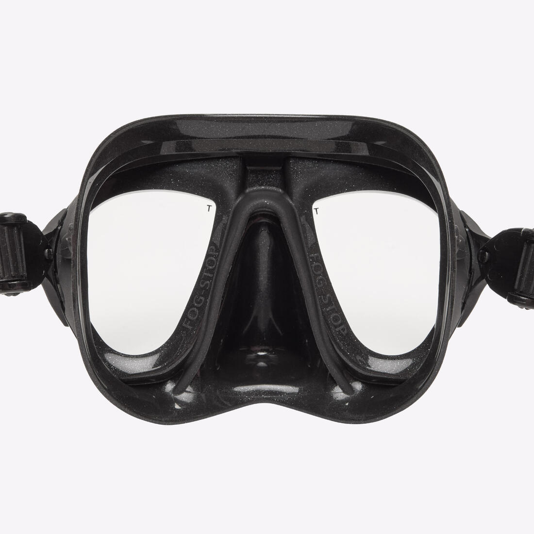 Masque de chasse sous-marine et apnée bi-hublot petit volume, Calibro noir