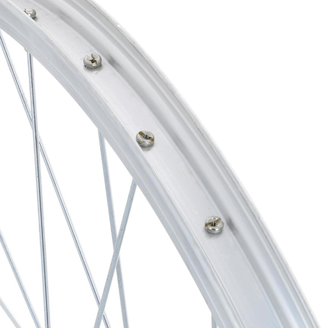 Roue vélo enfant 24 pouces arrière simple paroi roue libre argent