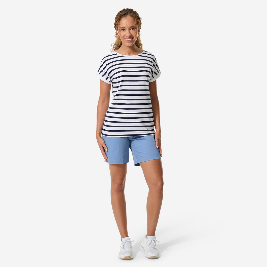 T-Shirt Manches courtes - marinière de voile Sailing 100 Femme