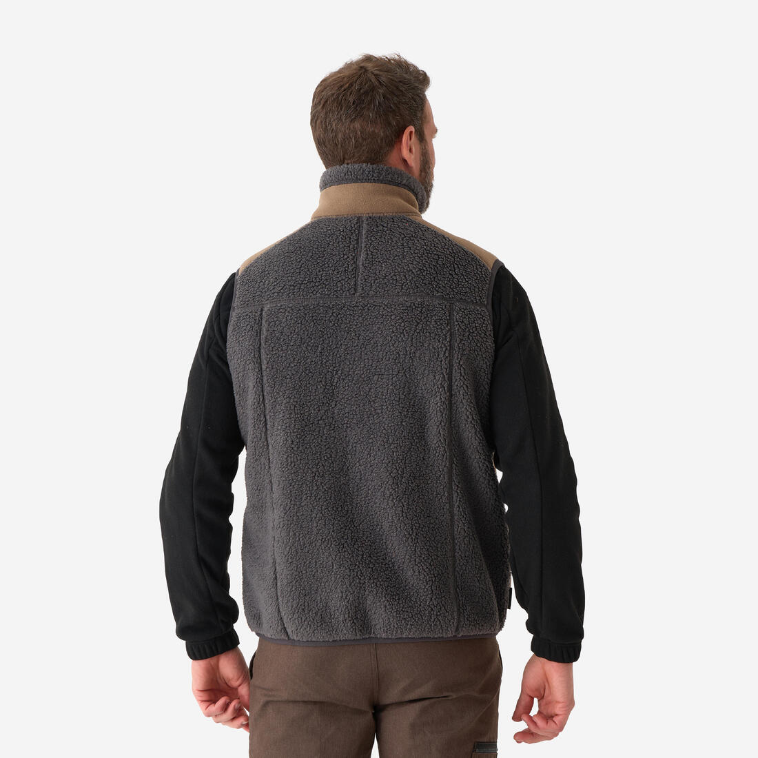 GILET POLAIRE SANS MANCHES MOUTONNE 500 GRIS