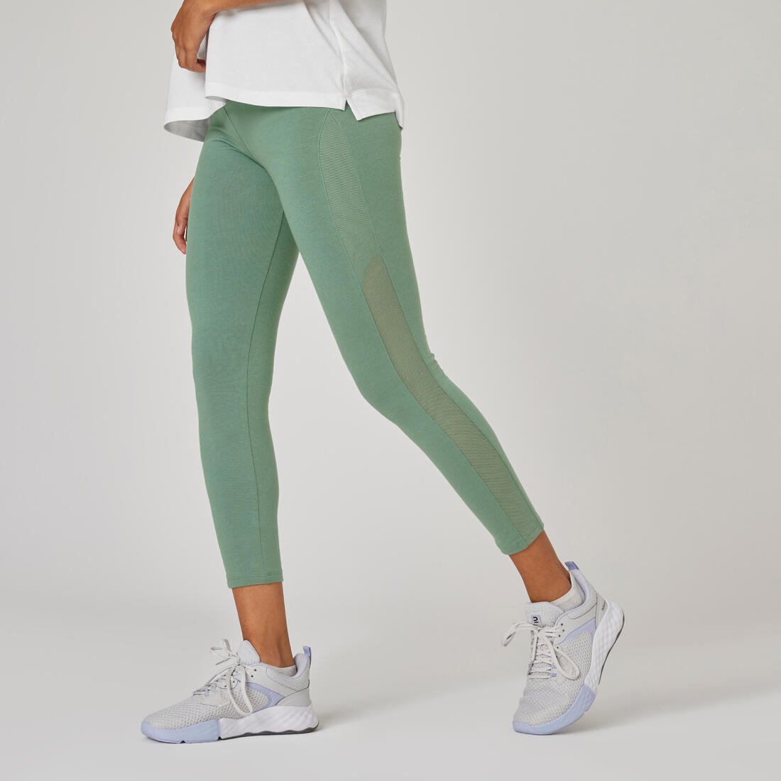 Legging 7/8 Fitness Femme Slim – vert eucalyptus