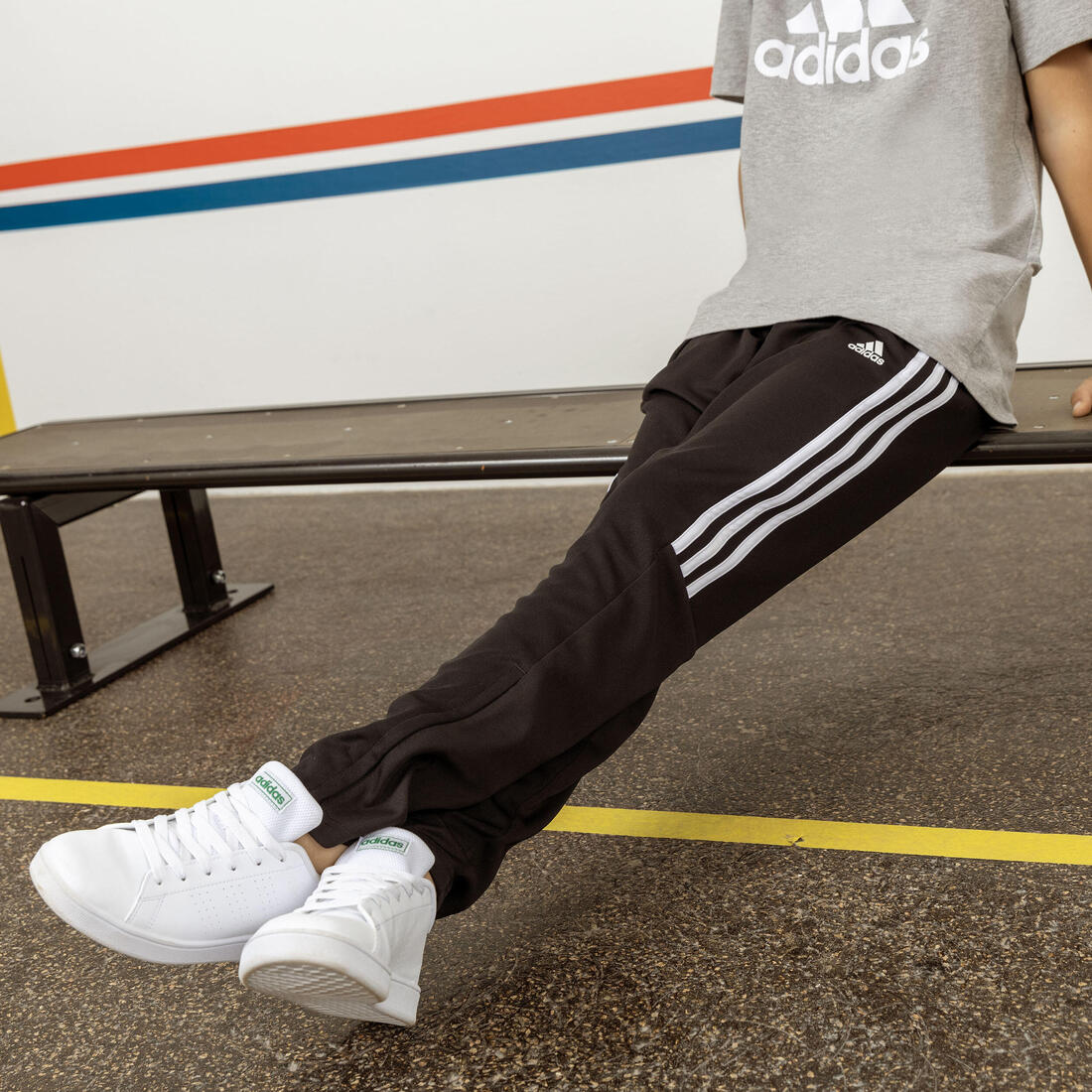 Baskets à lacets enfant - ADIDAS ADVANTAGE blanc