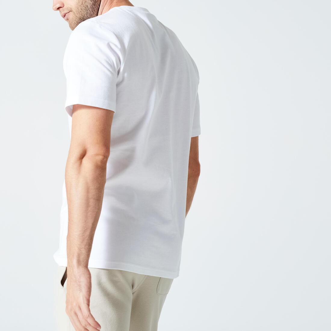T-shirt fitness homme col rond manches courtes
